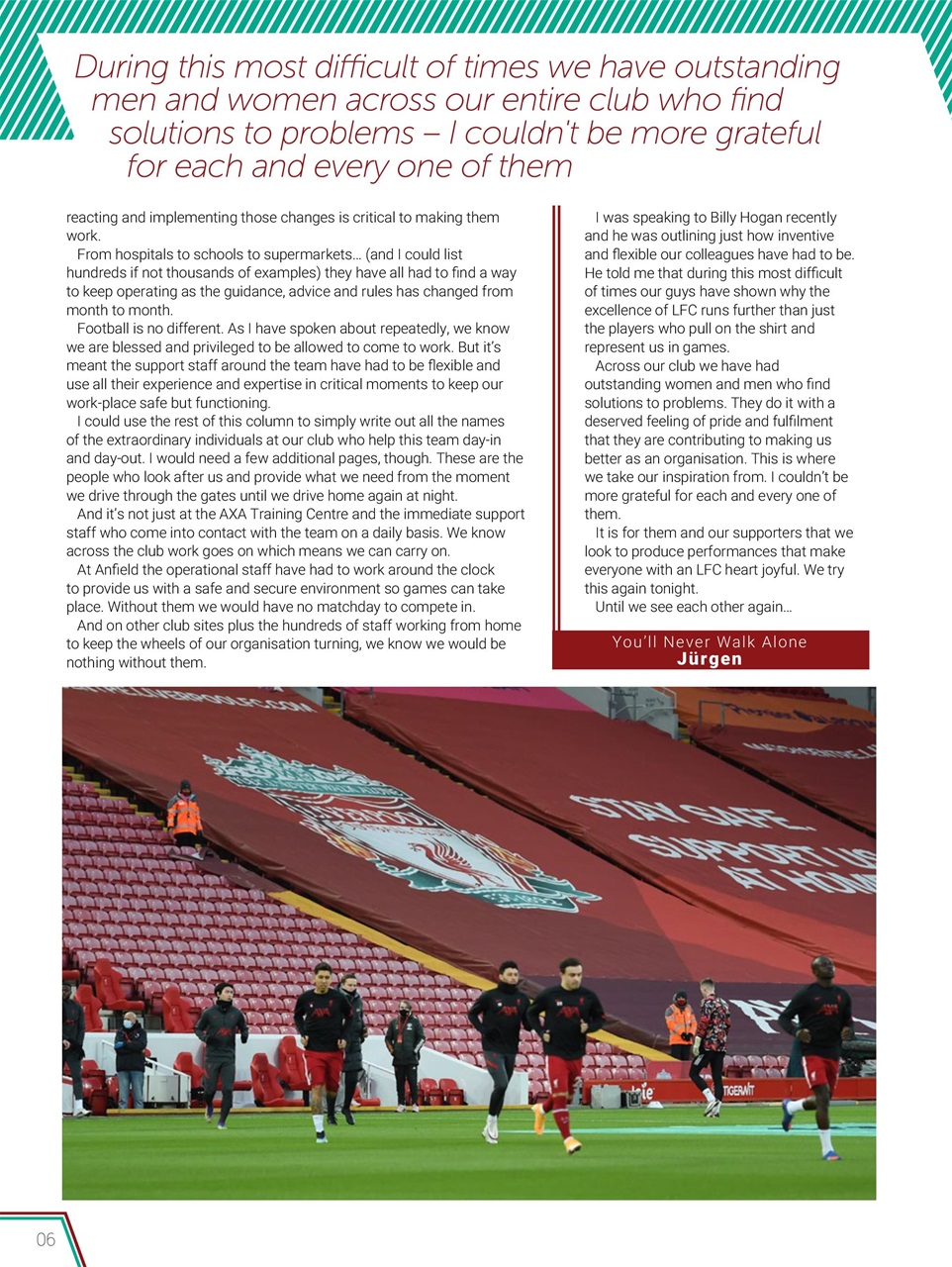 Liverpool FC Programmes Preview Pages