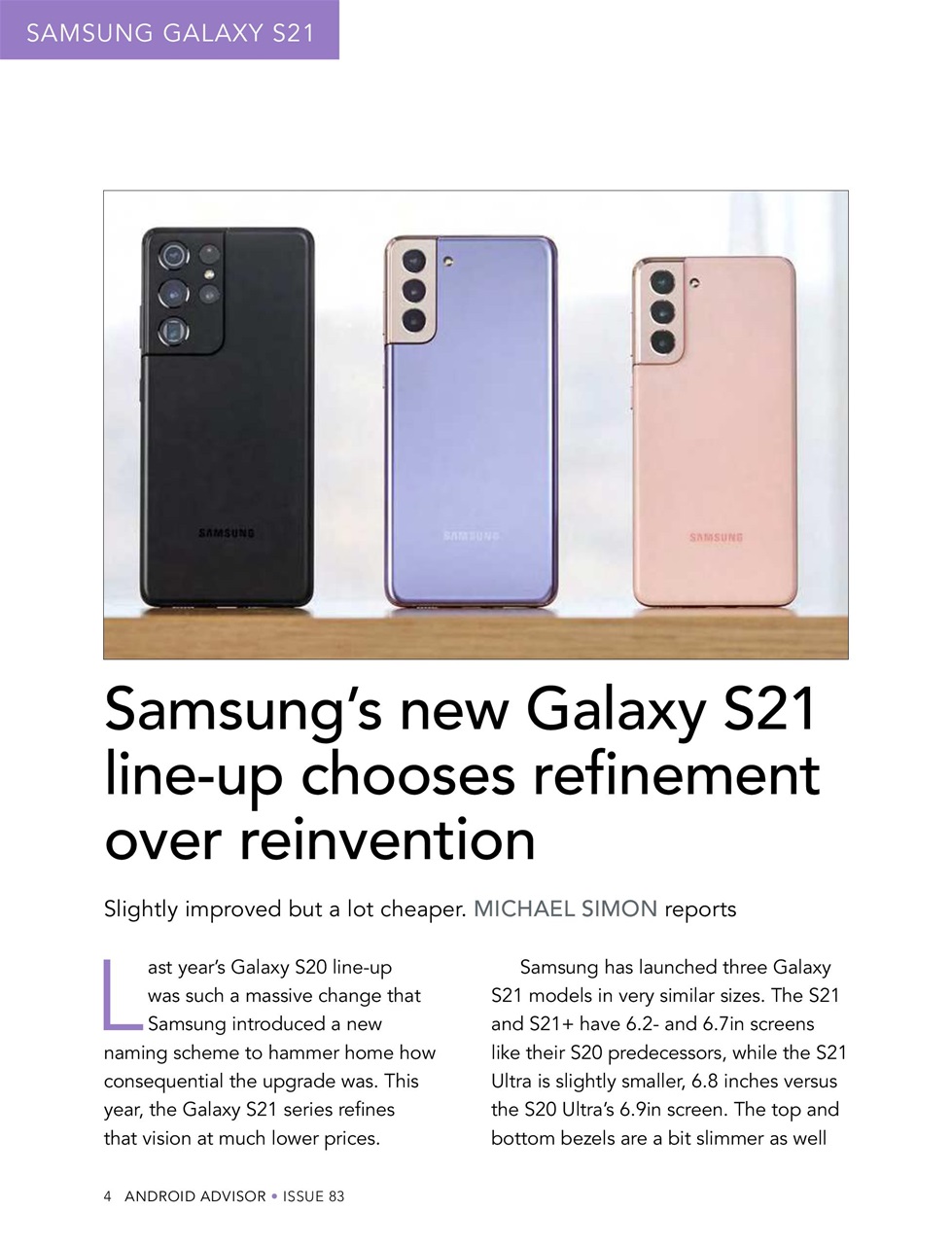 Android Advisor Preview Pages