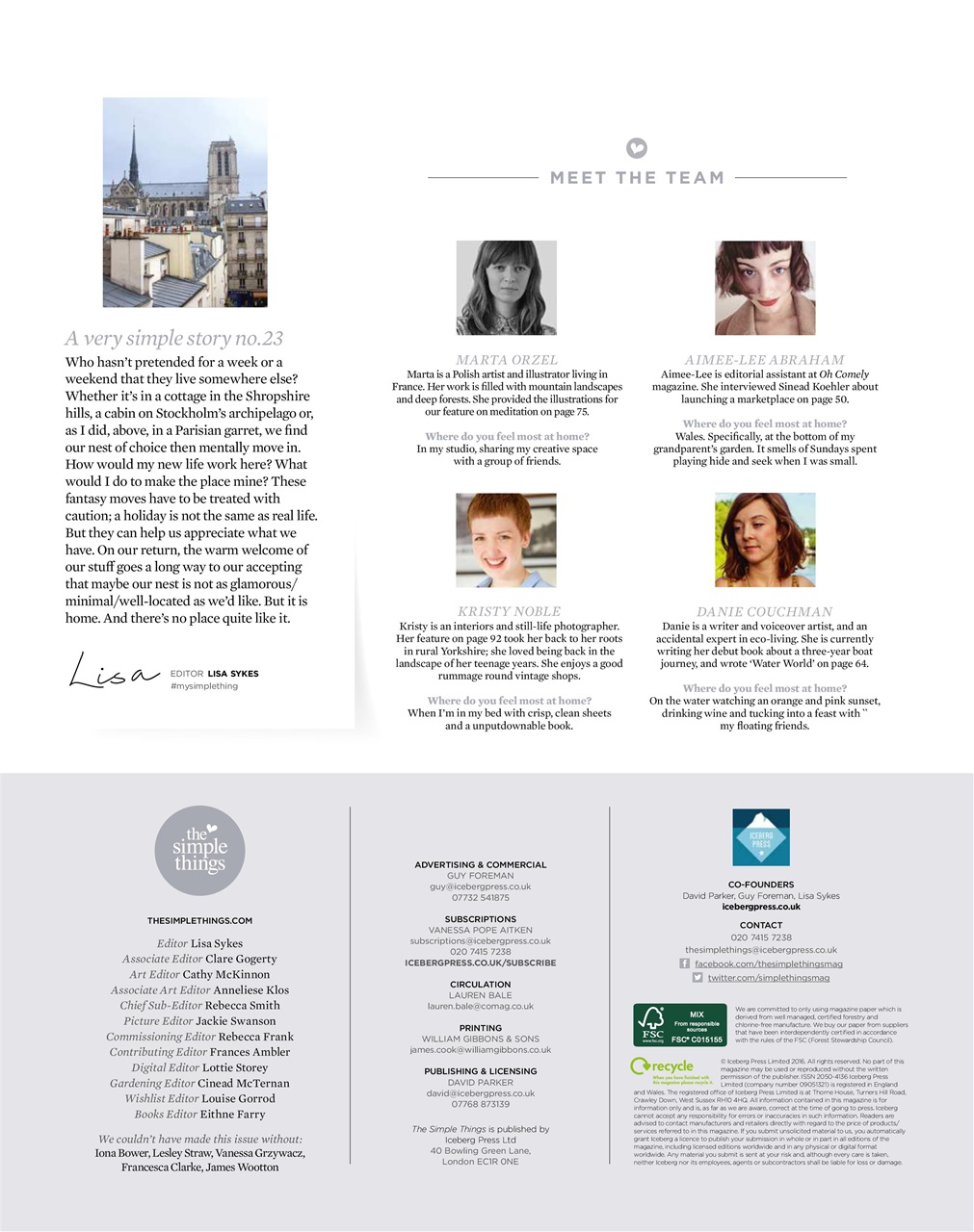 The Simple Things Preview Pages