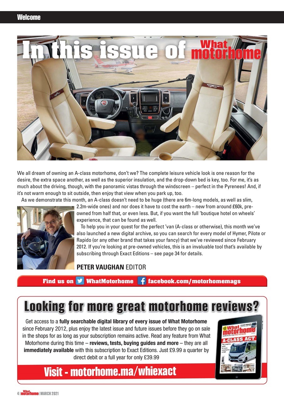 What Motorhome magazine Preview Pages