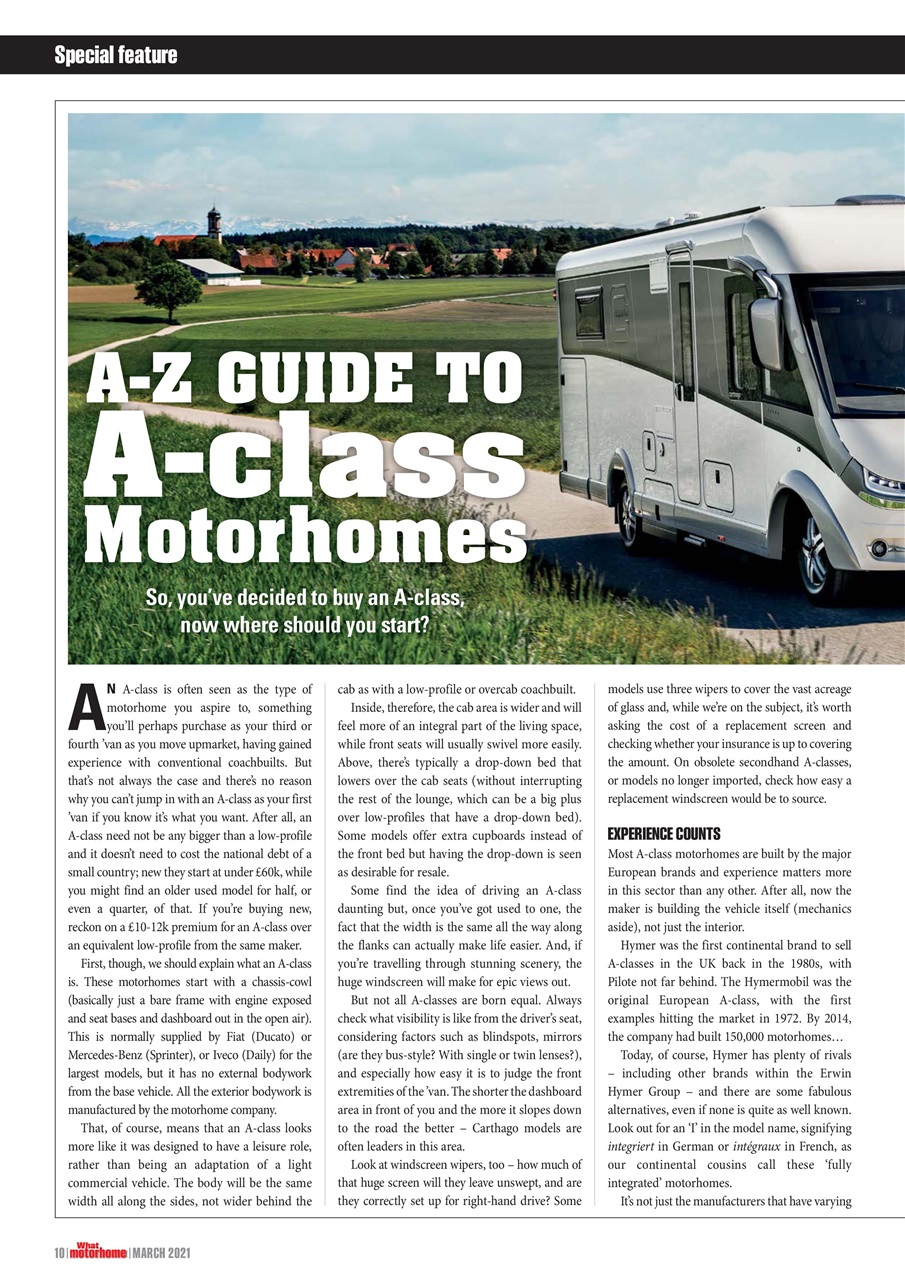 What Motorhome magazine Preview Pages