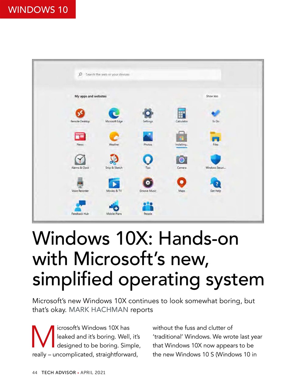 Tech Advisor Preview Pages