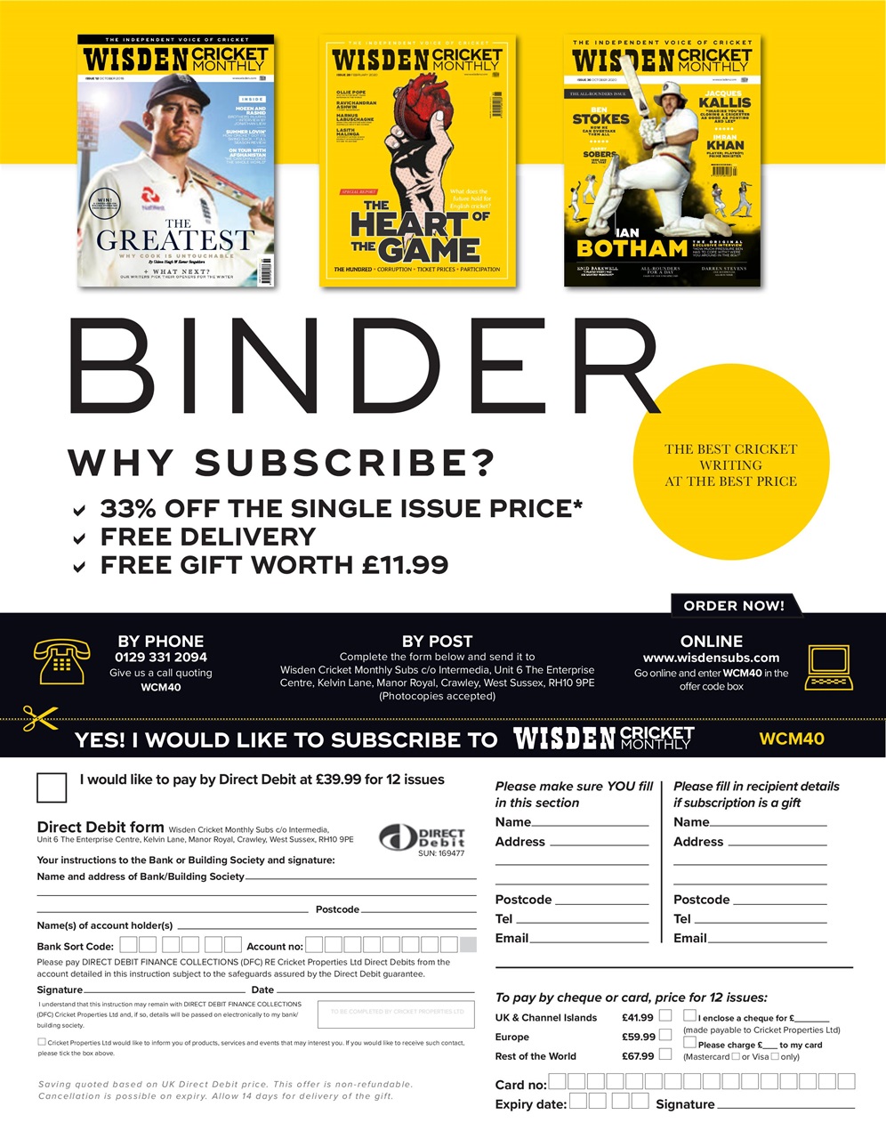 Wisden Cricket Monthly Preview Pages