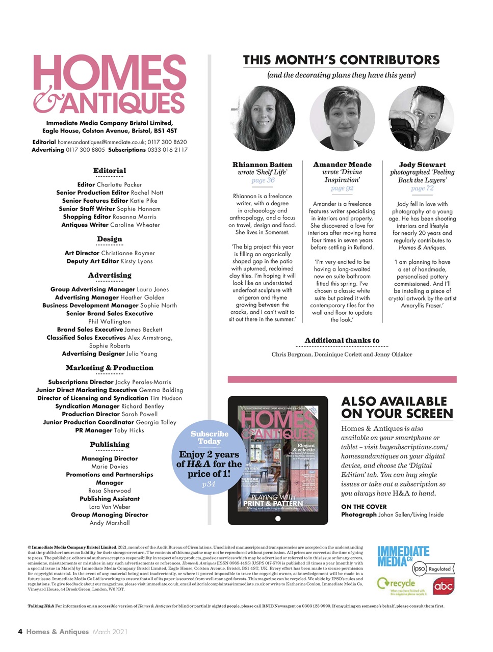 Homes & Antiques Magazine Preview Pages
