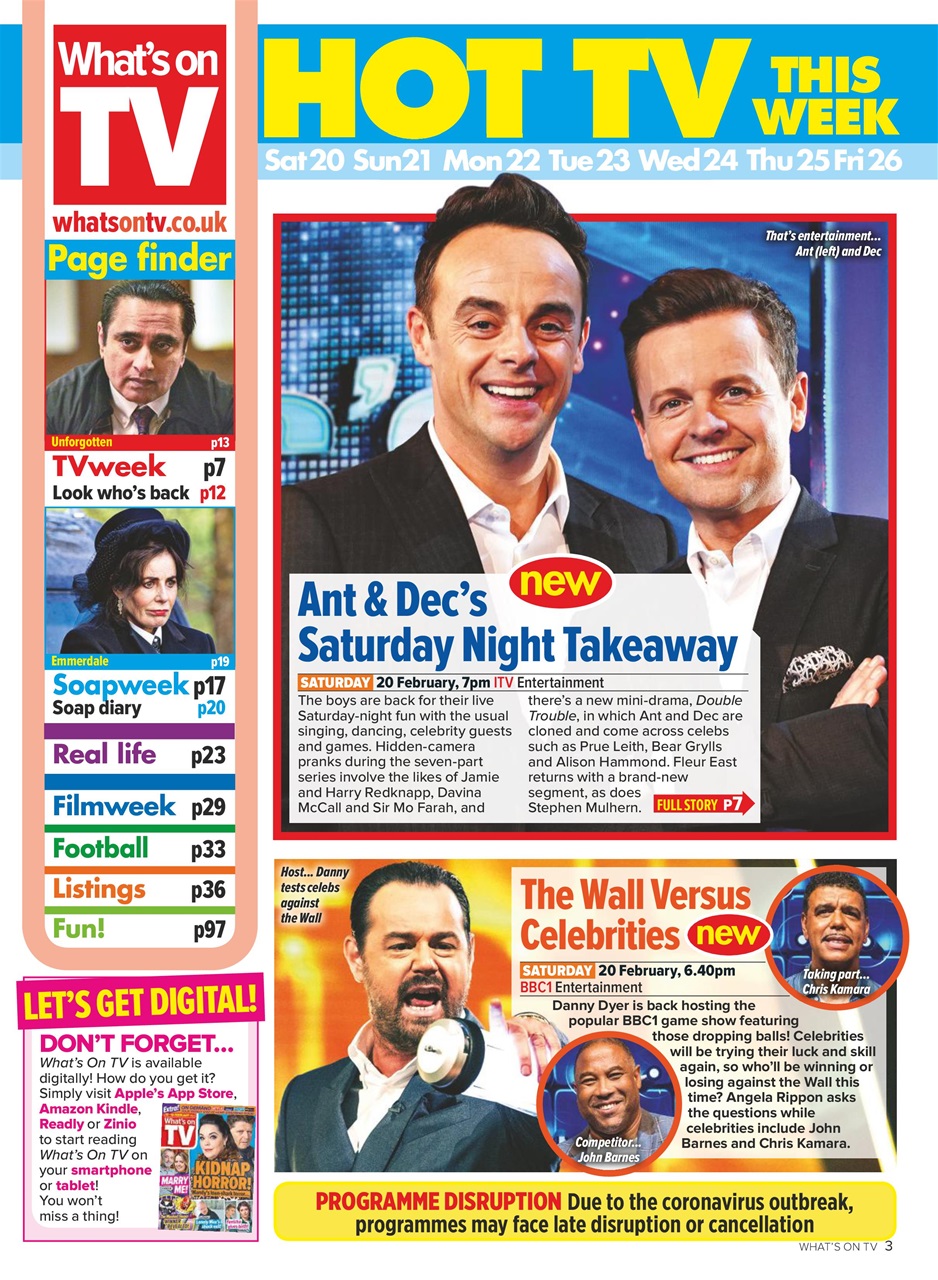 What's on TV Preview Pages
