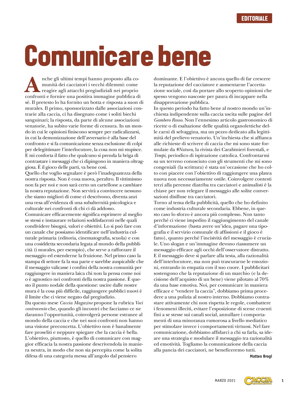 Caccia Magazine Preview Pages