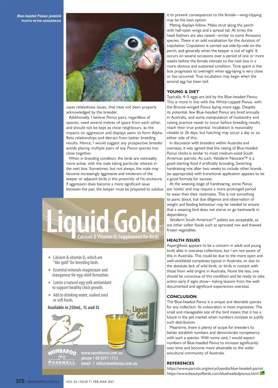 Australian Birdkeeper Magazine Preview Pages