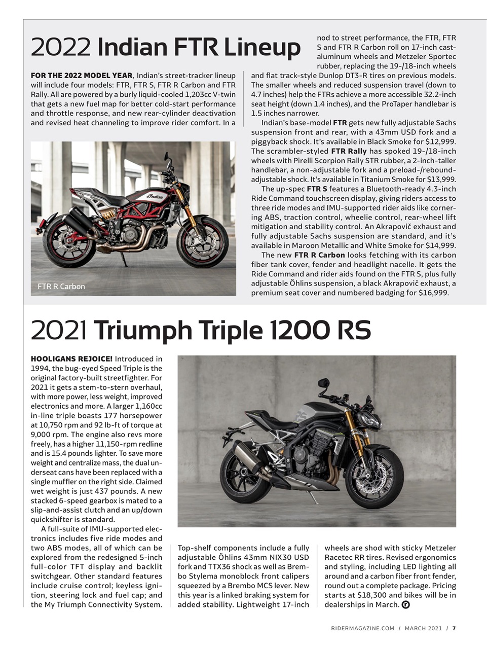 Rider Magazine Preview Pages