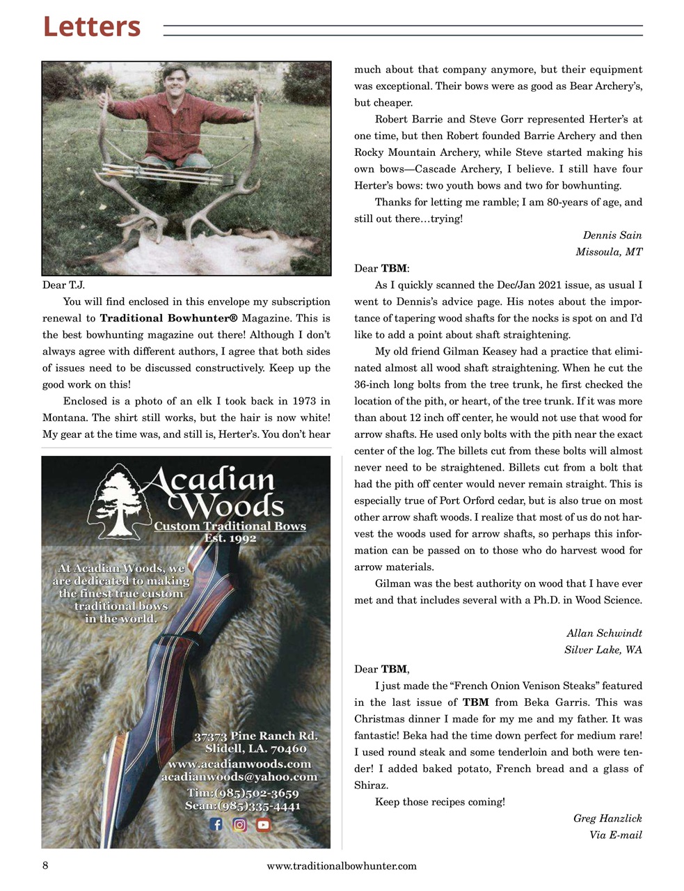 Traditional Bowhunter Magazine Preview Pages