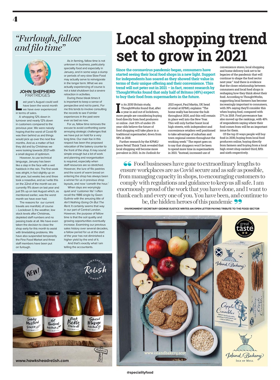 Speciality Food Preview Pages