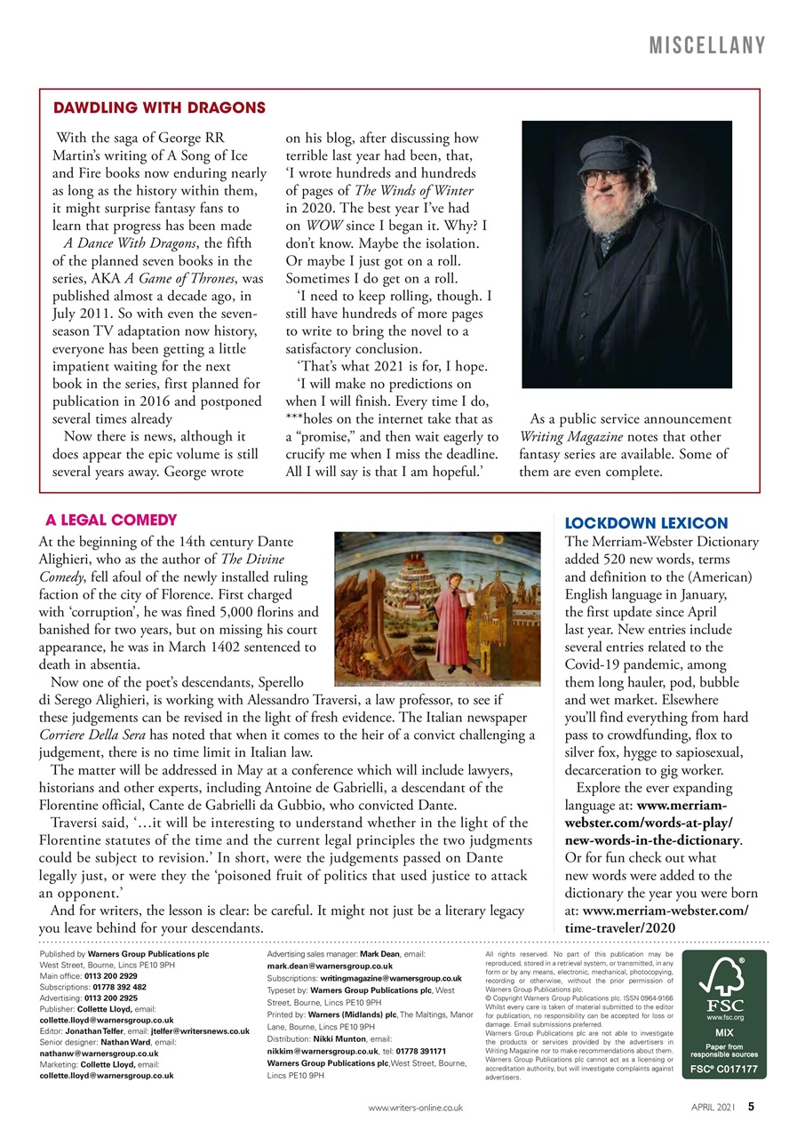 Writing Magazine Preview Pages