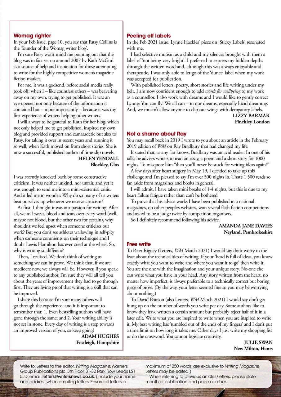 Writing Magazine Preview Pages