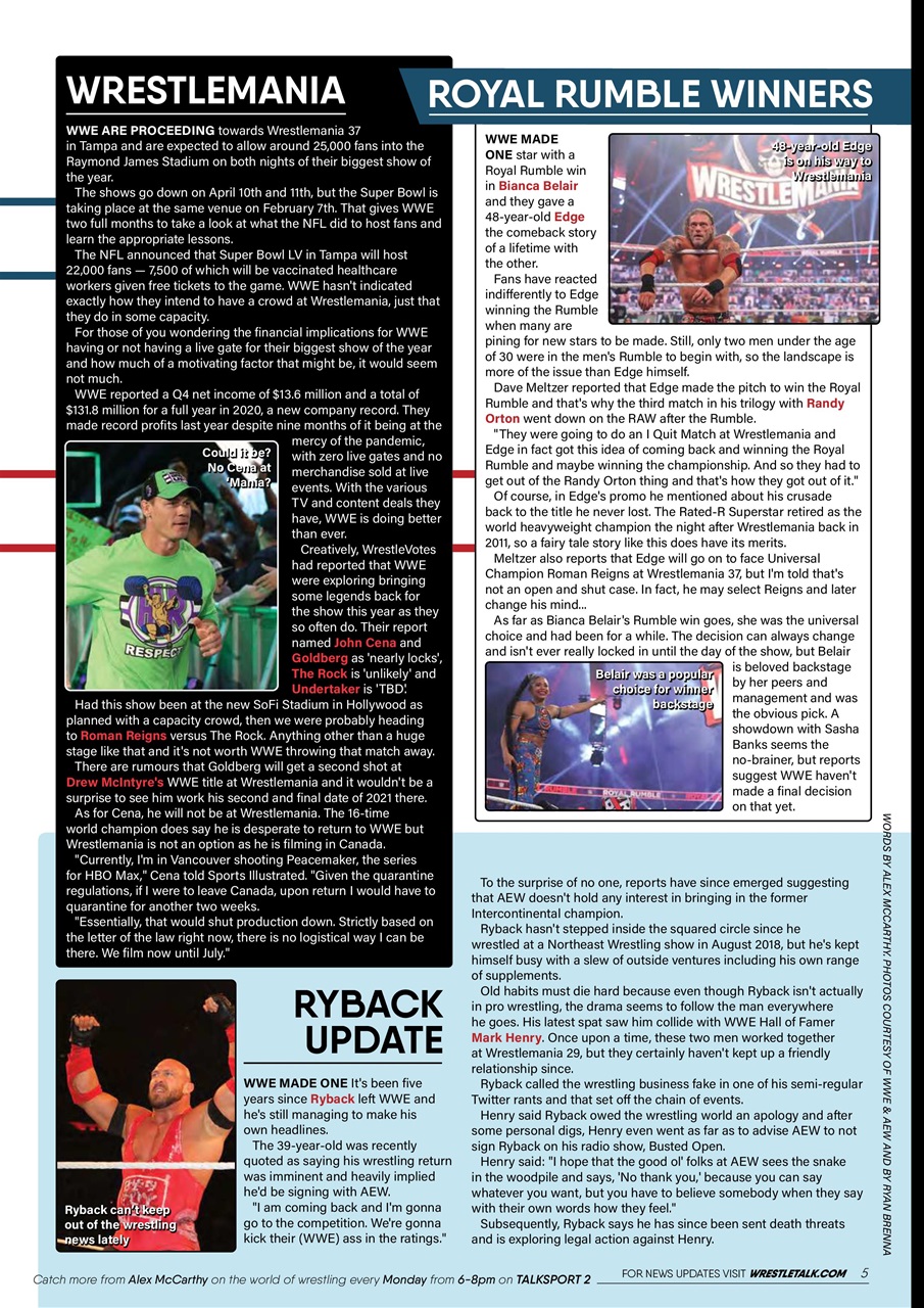 Wrestletalk Magazine Preview Pages
