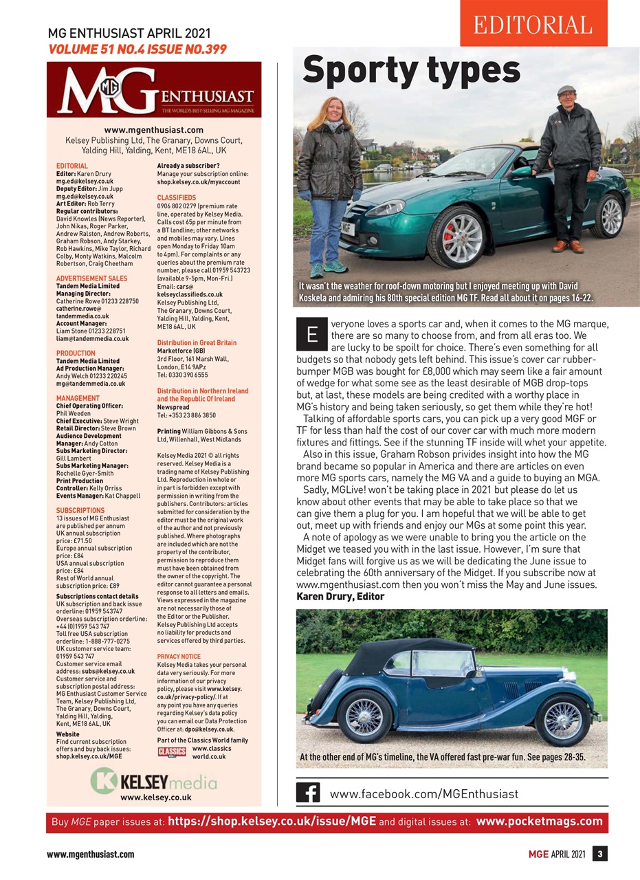 MG Enthusiast Preview Pages