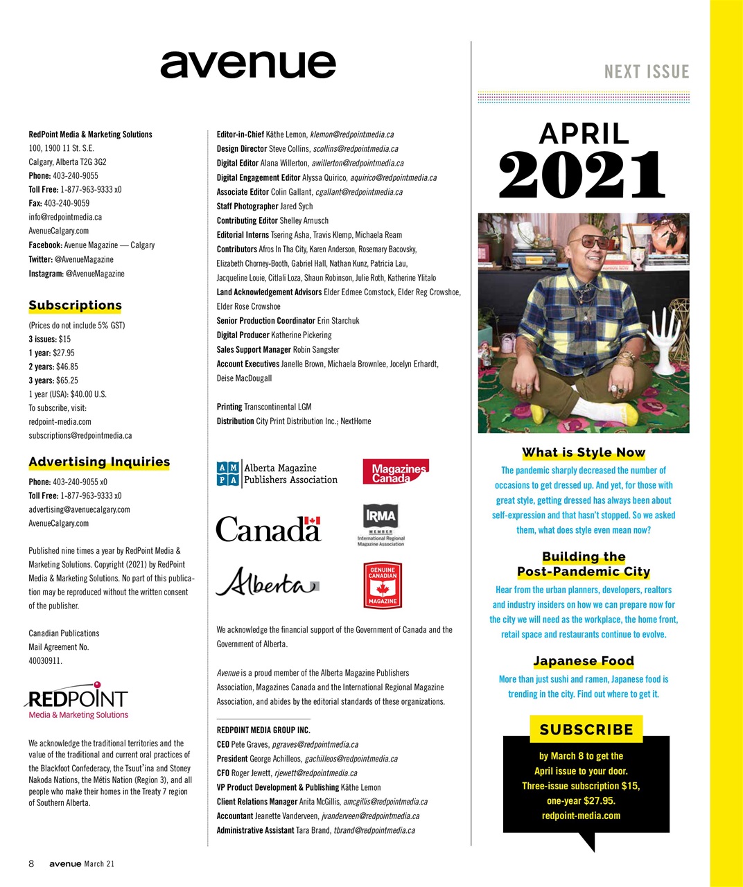 Avenue Calgary Preview Pages