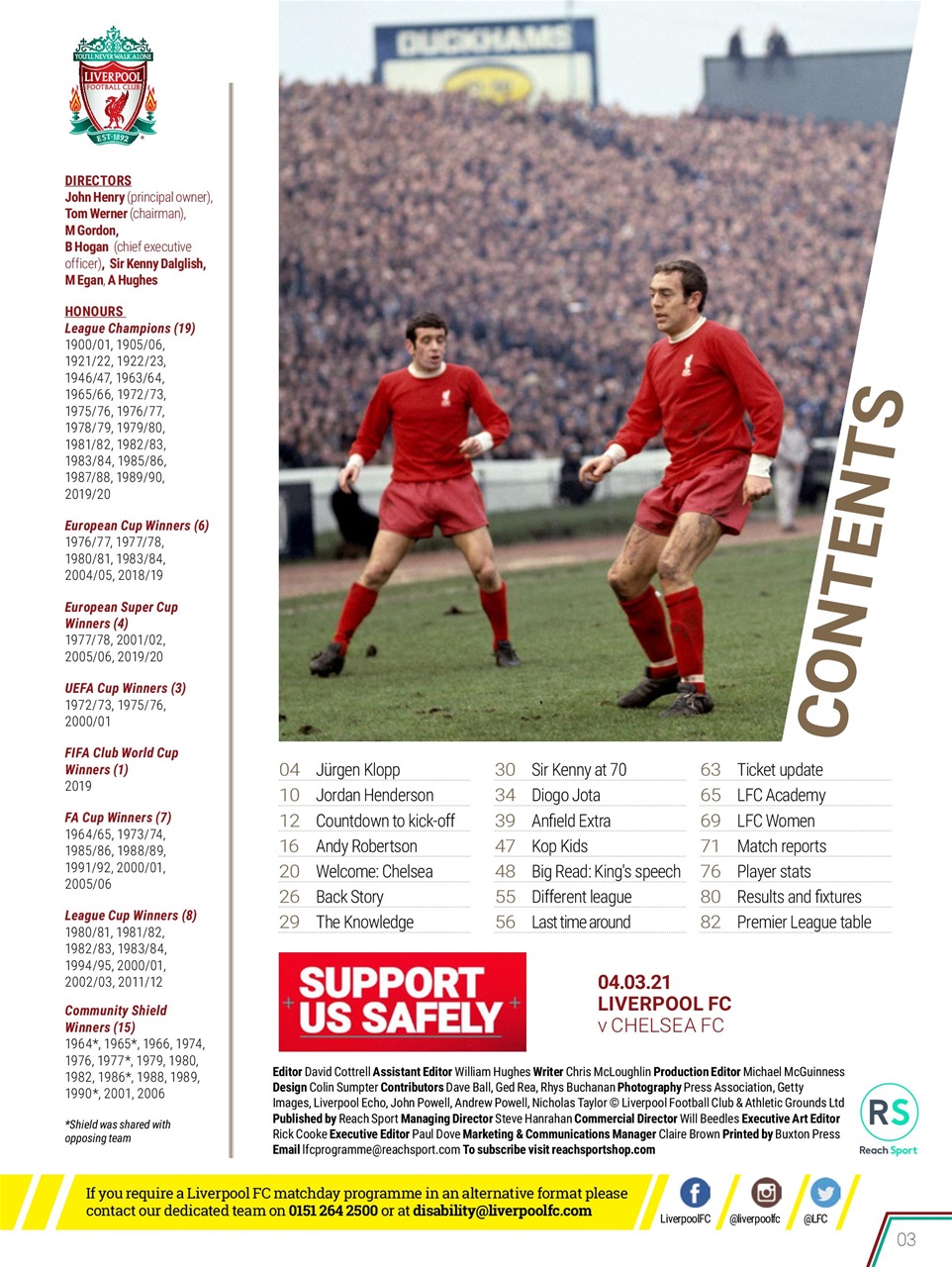 Liverpool FC Programmes Preview Pages