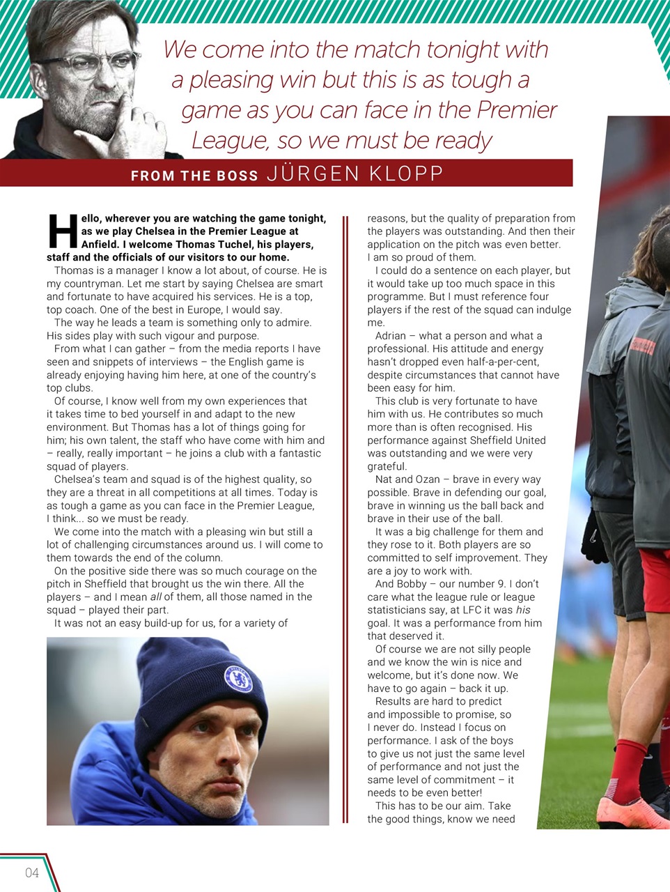 Liverpool FC Programmes Preview Pages