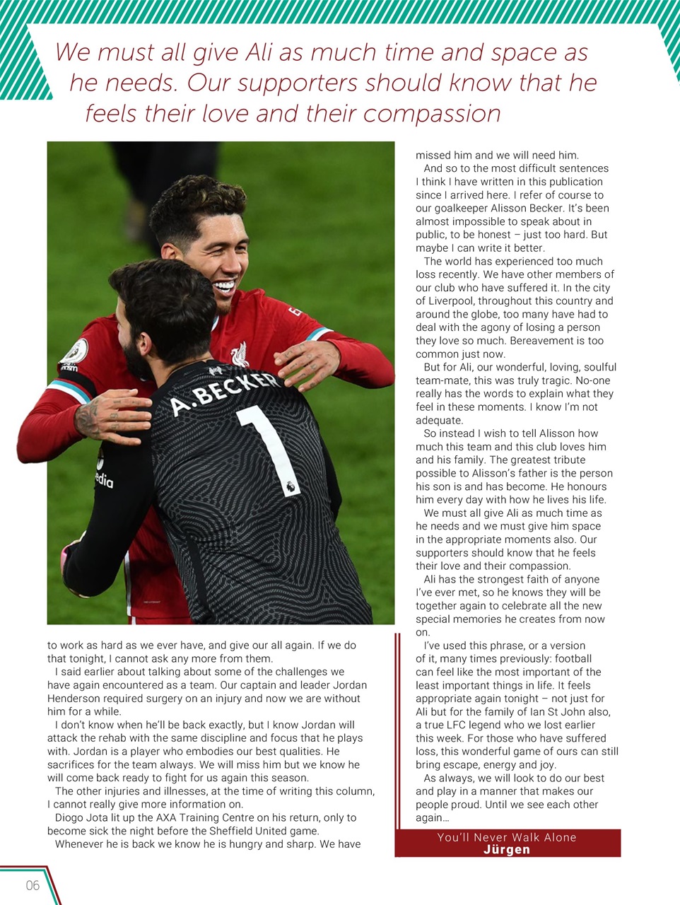 Liverpool FC Programmes Preview Pages