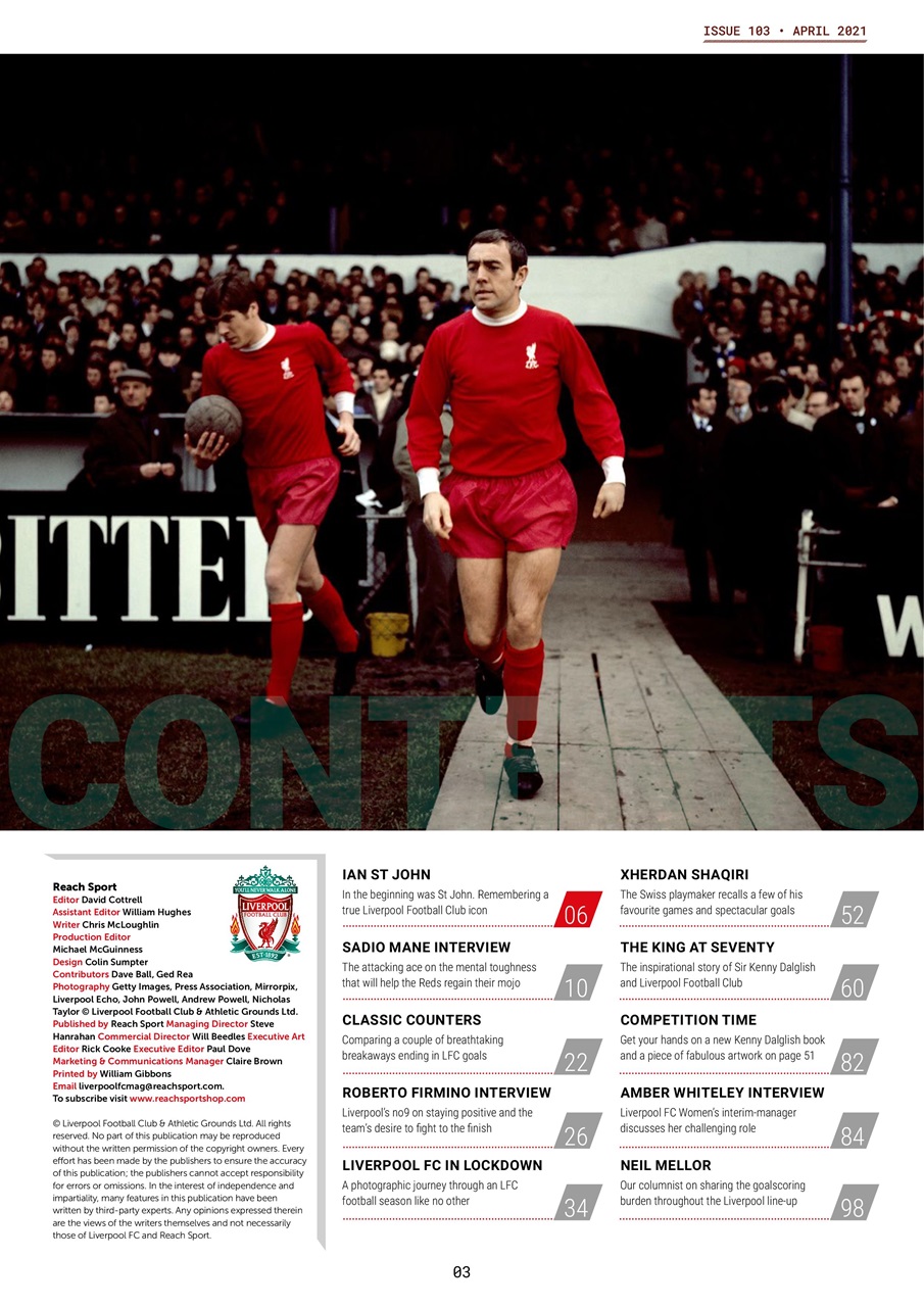 Liverpool FC Magazine Preview Pages
