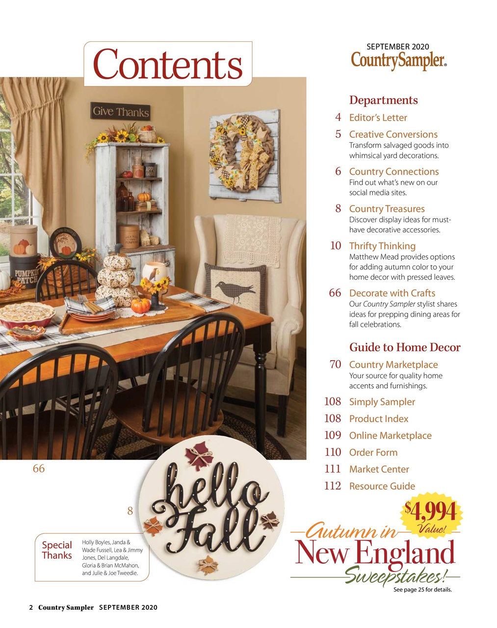 Country Sampler Home Preview Pages