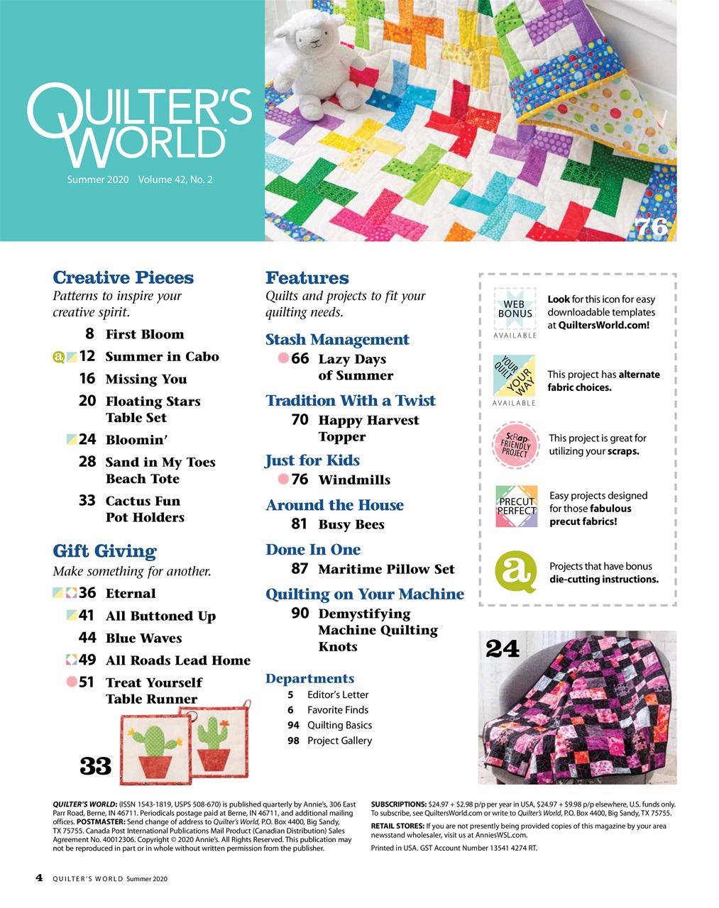 Quilter's World Preview Pages