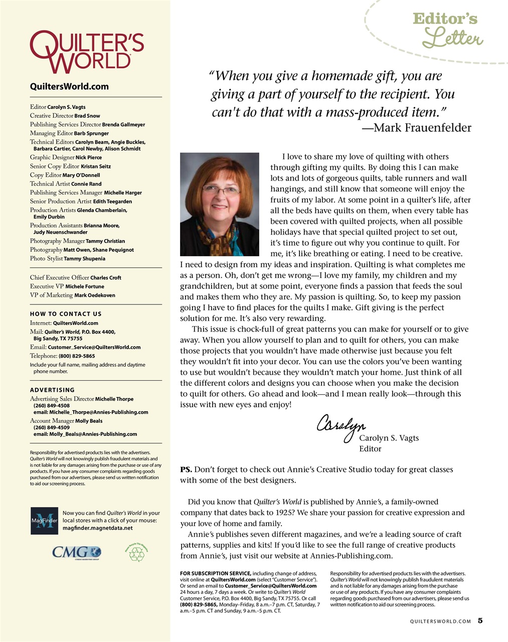 Quilter's World Preview Pages