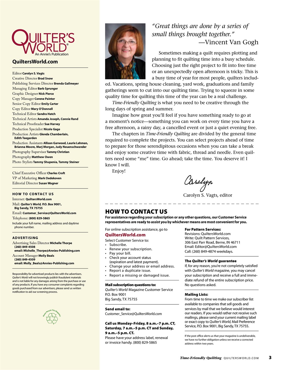 Quilter's World Preview Pages