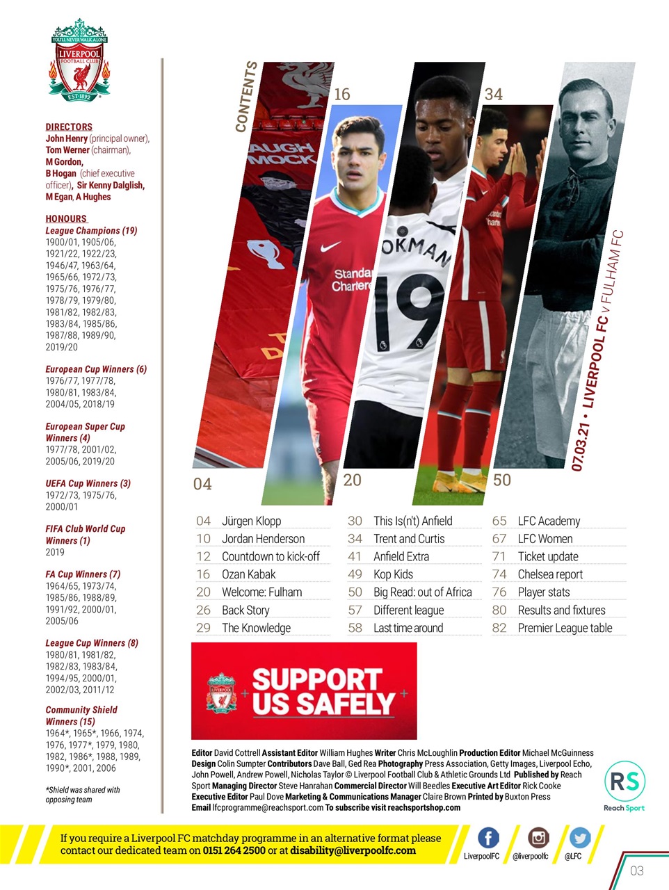 Liverpool FC Programmes Preview Pages