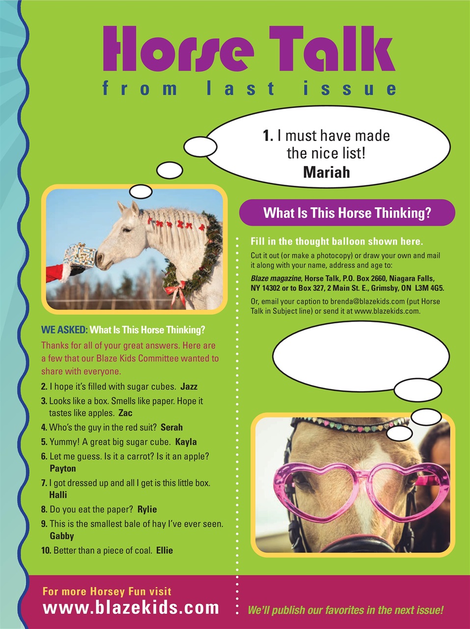 Blaze Magazine For Horse Crazy Kids Preview Pages
