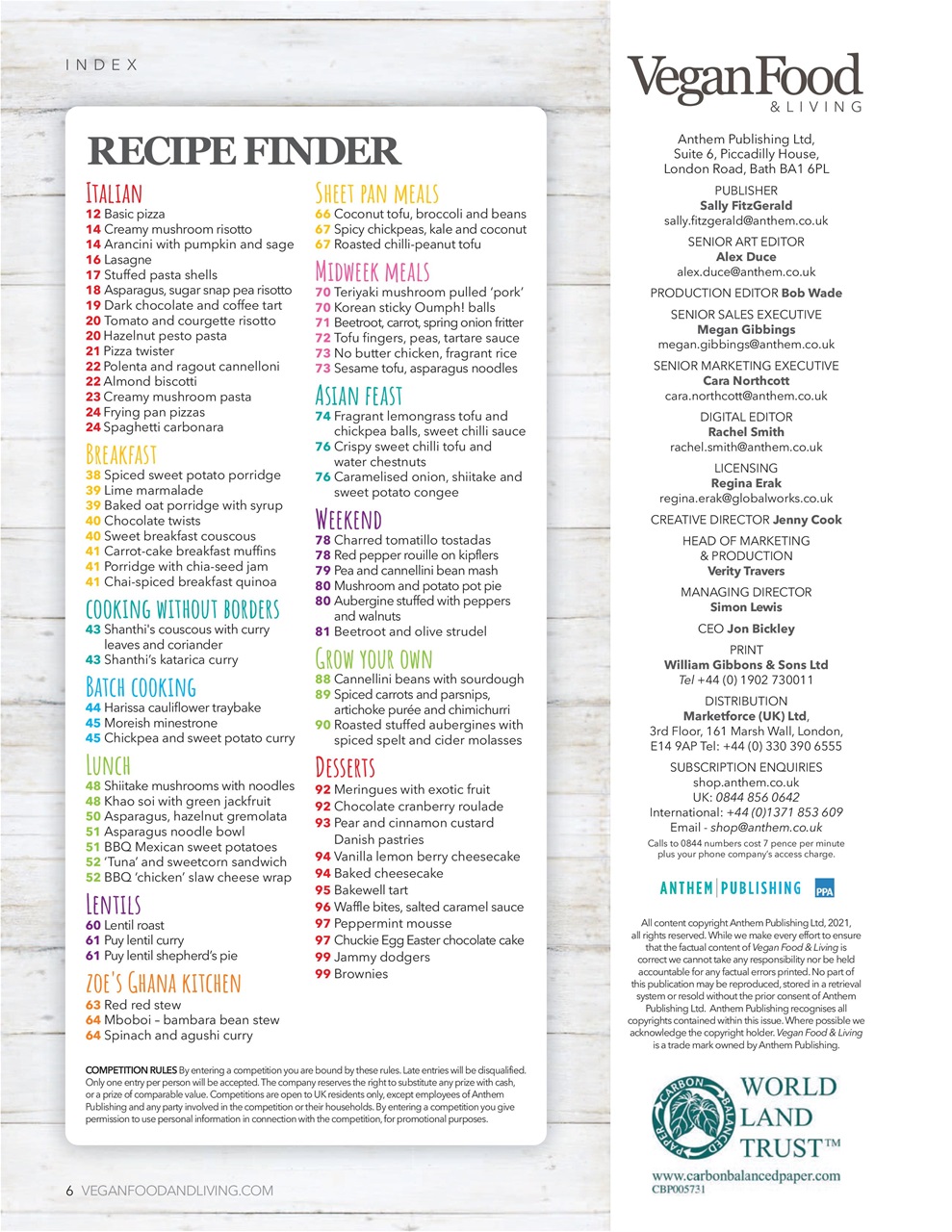 Vegan Food & Living Magazine Preview Pages