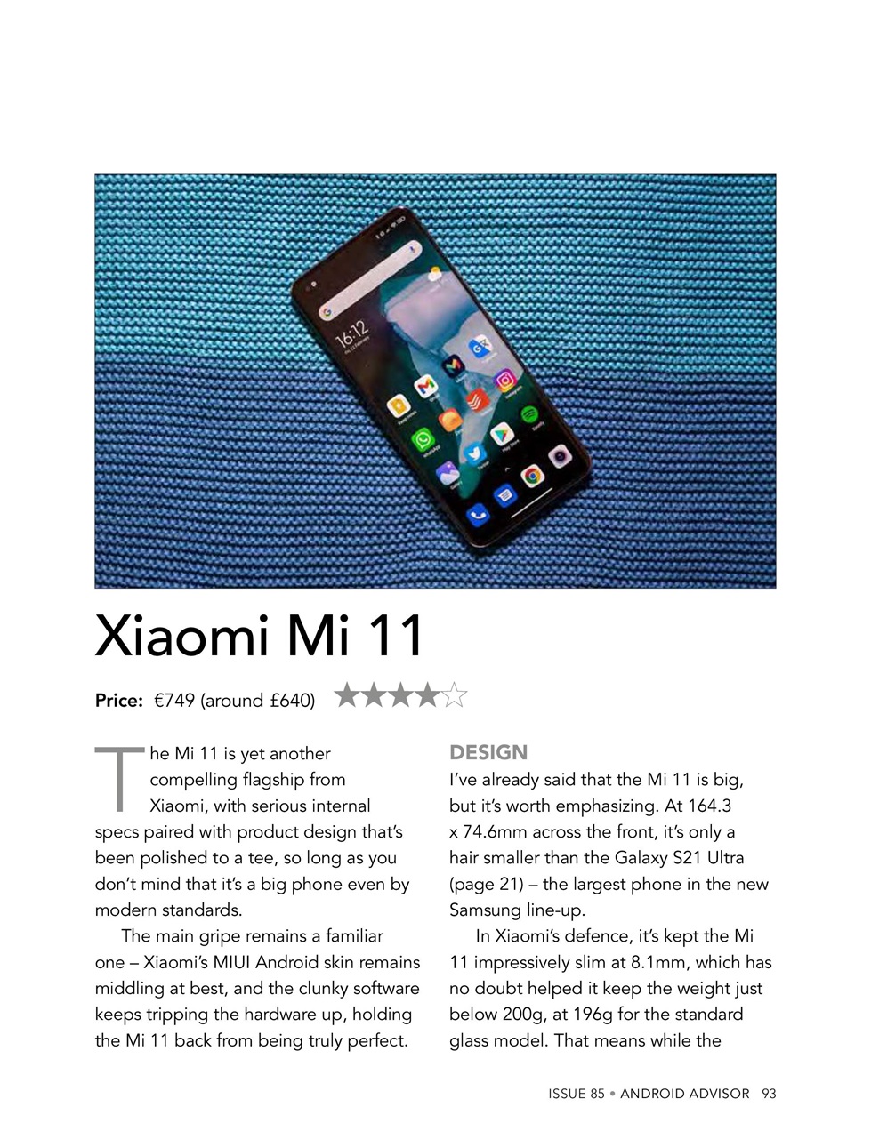 Android Advisor Preview Pages