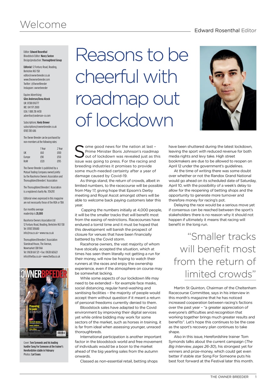 The Owner Breeder Preview Pages
