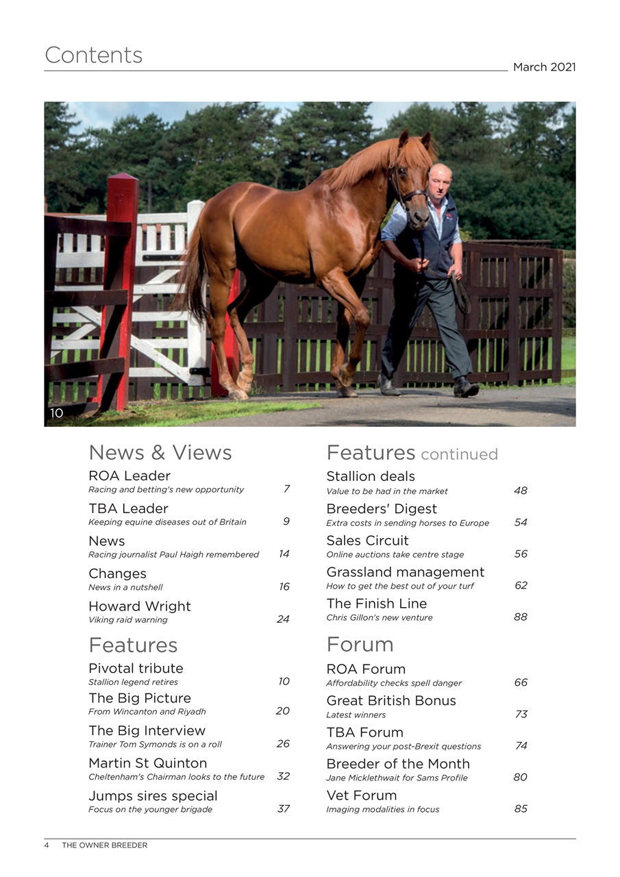 The Owner Breeder Preview Pages