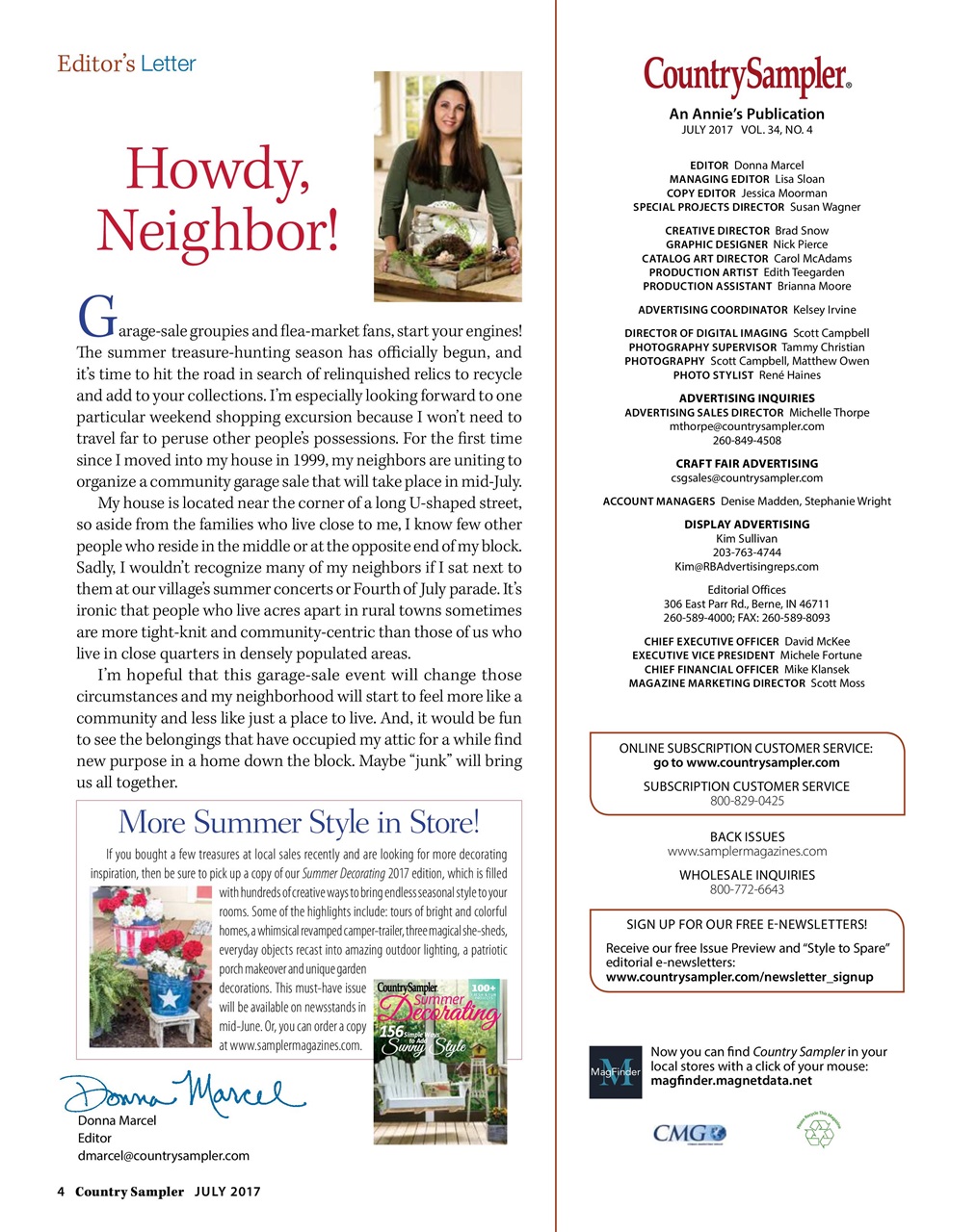 Country Sampler Home Preview Pages