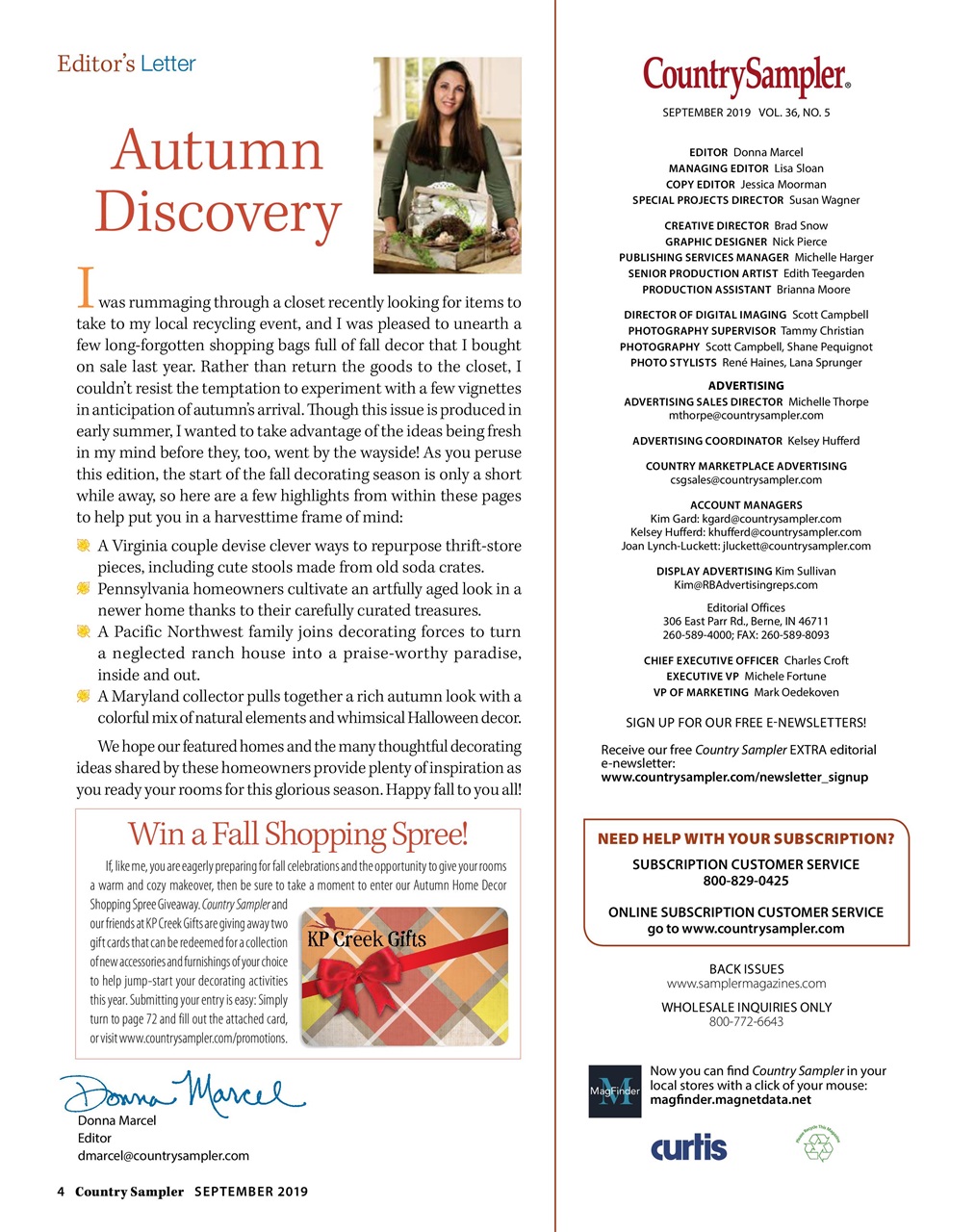 Country Sampler Home Preview Pages