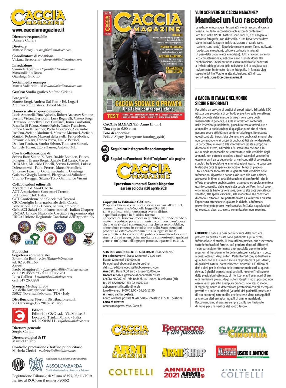 Caccia Magazine Preview Pages