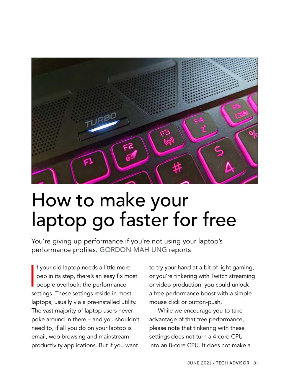 Tech Advisor Preview Pages