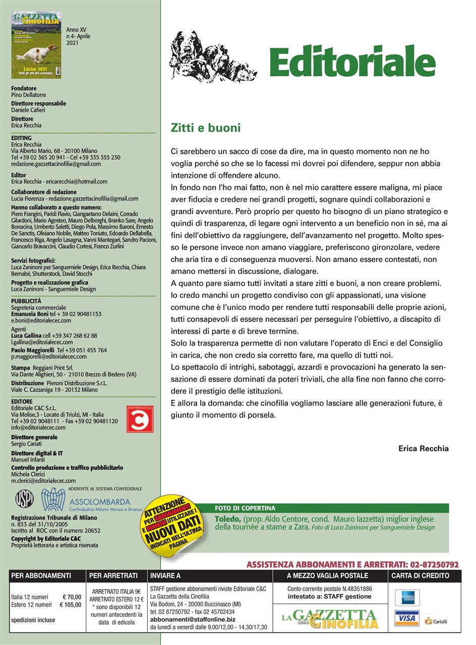 La Gazzetta Della Cinofilia Venatoria Preview Pages