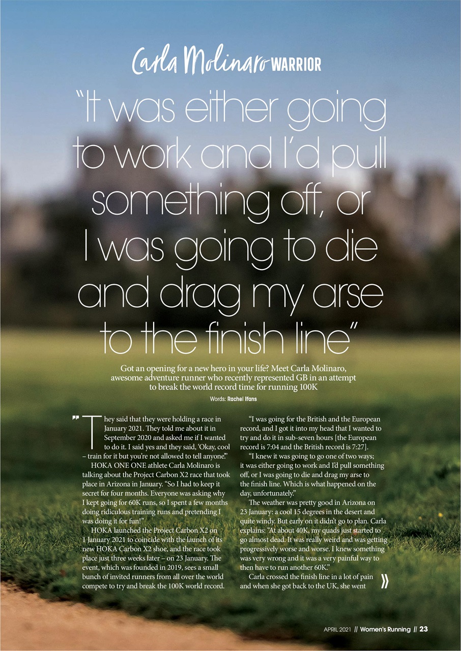 Women’s Running Preview Pages