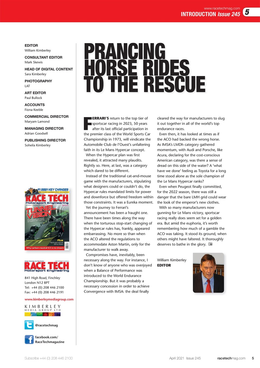 Race Tech Preview Pages