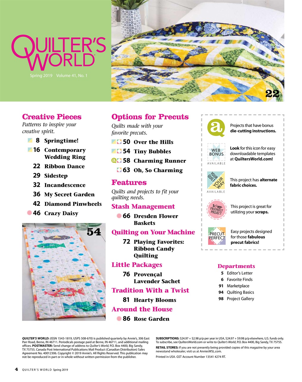 Quilter's World Preview Pages