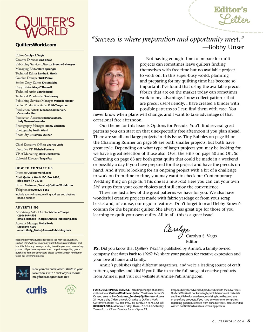 Quilter's World Preview Pages