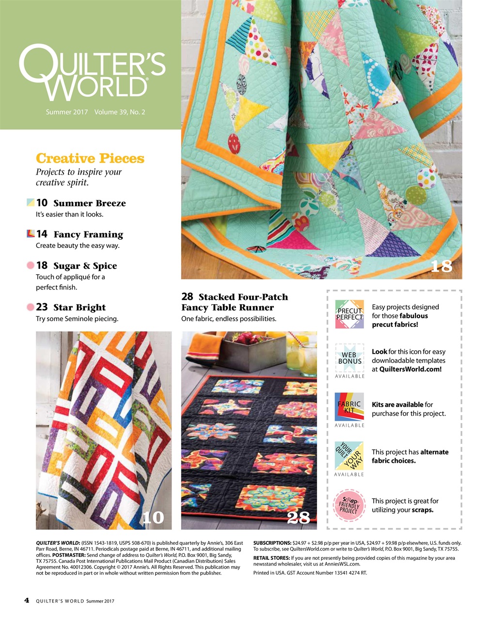 Quilter's World Preview Pages
