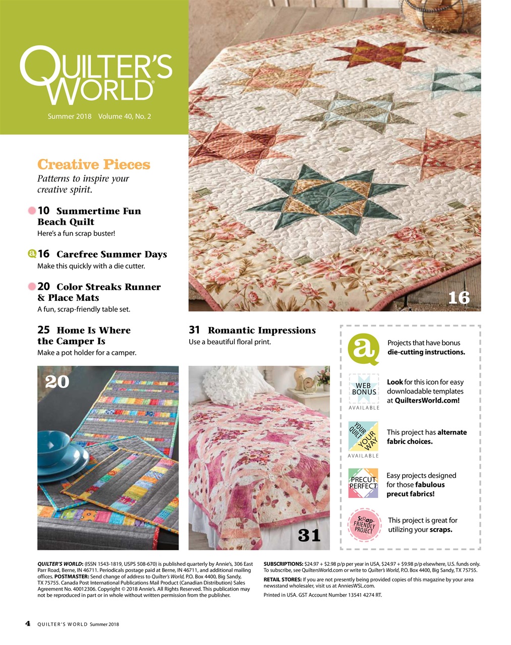 Quilter's World Preview Pages