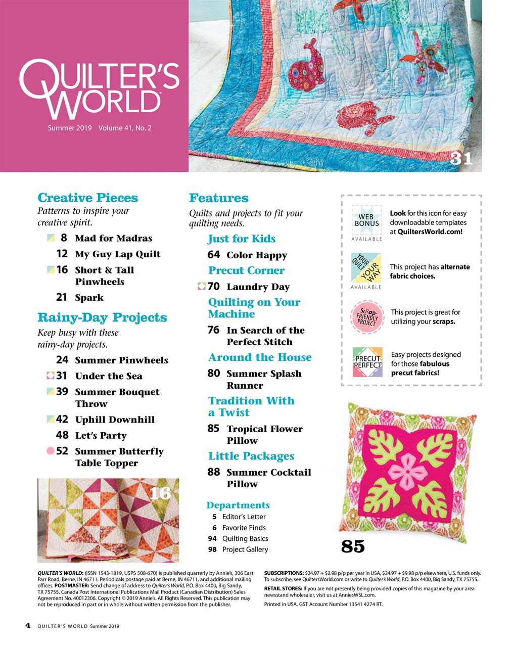 Quilter's World Preview Pages