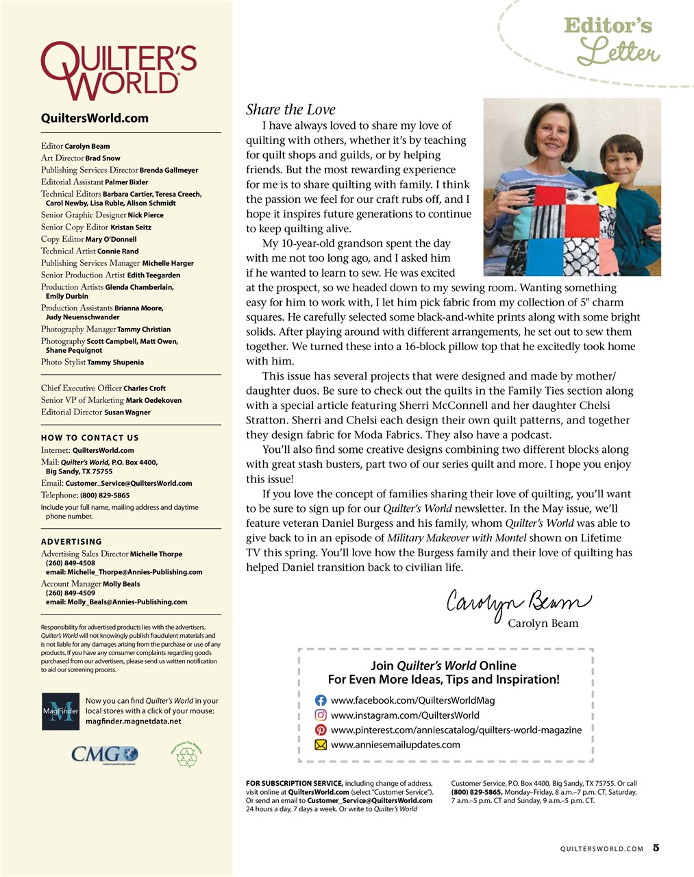 Quilter's World Preview Pages