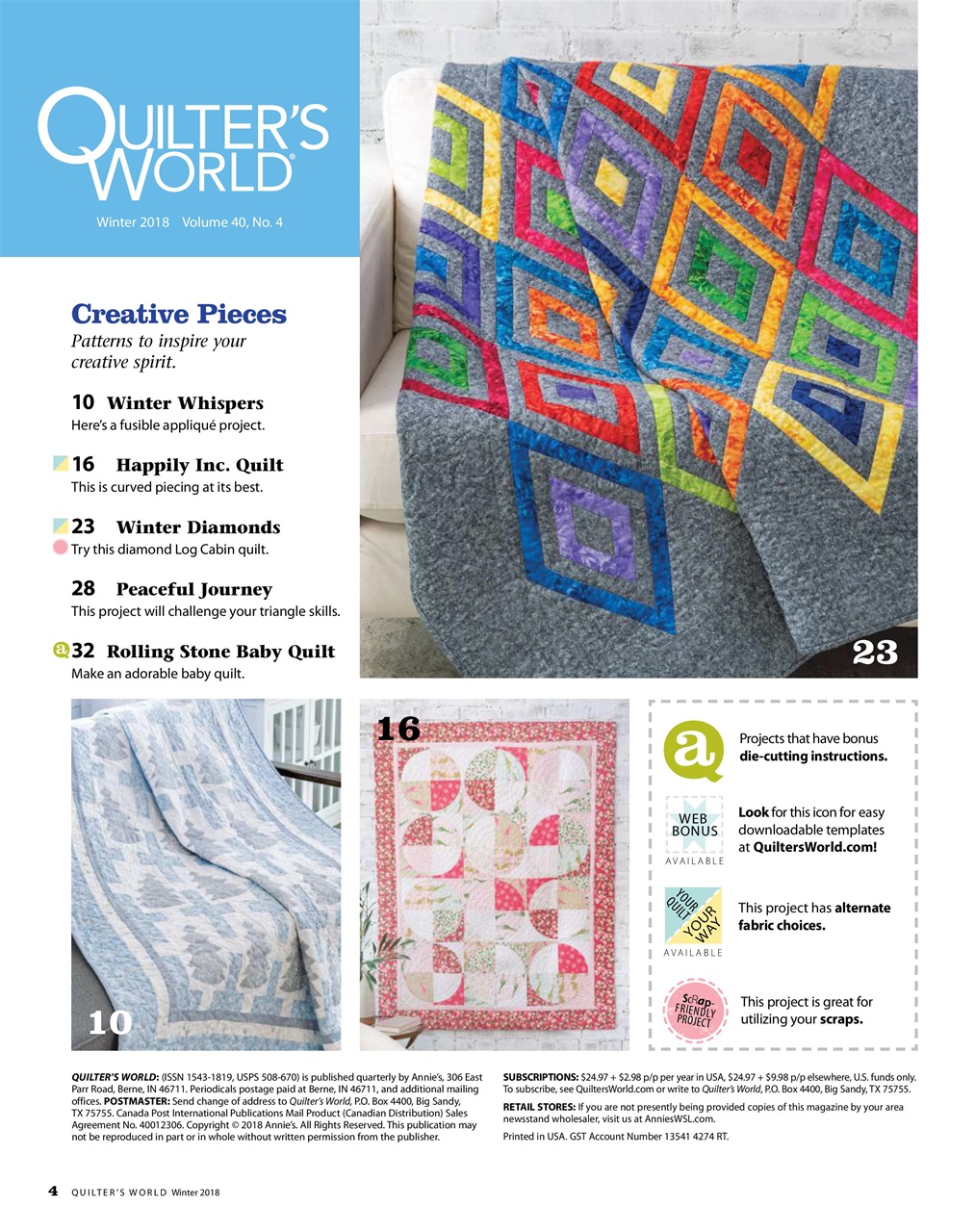 Quilter's World Preview Pages