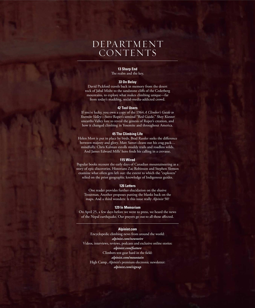 Alpinist Preview Pages