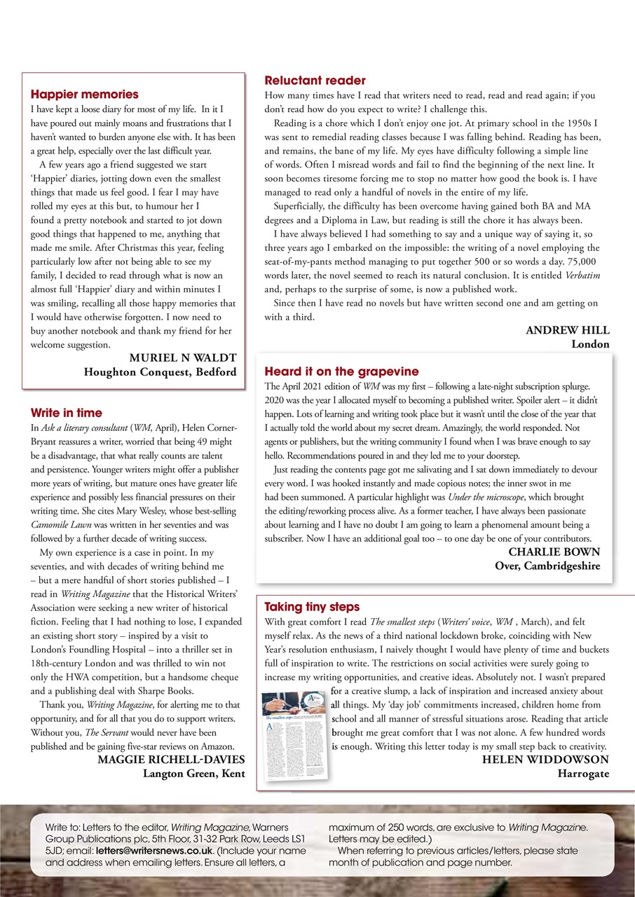 Writing Magazine Preview Pages