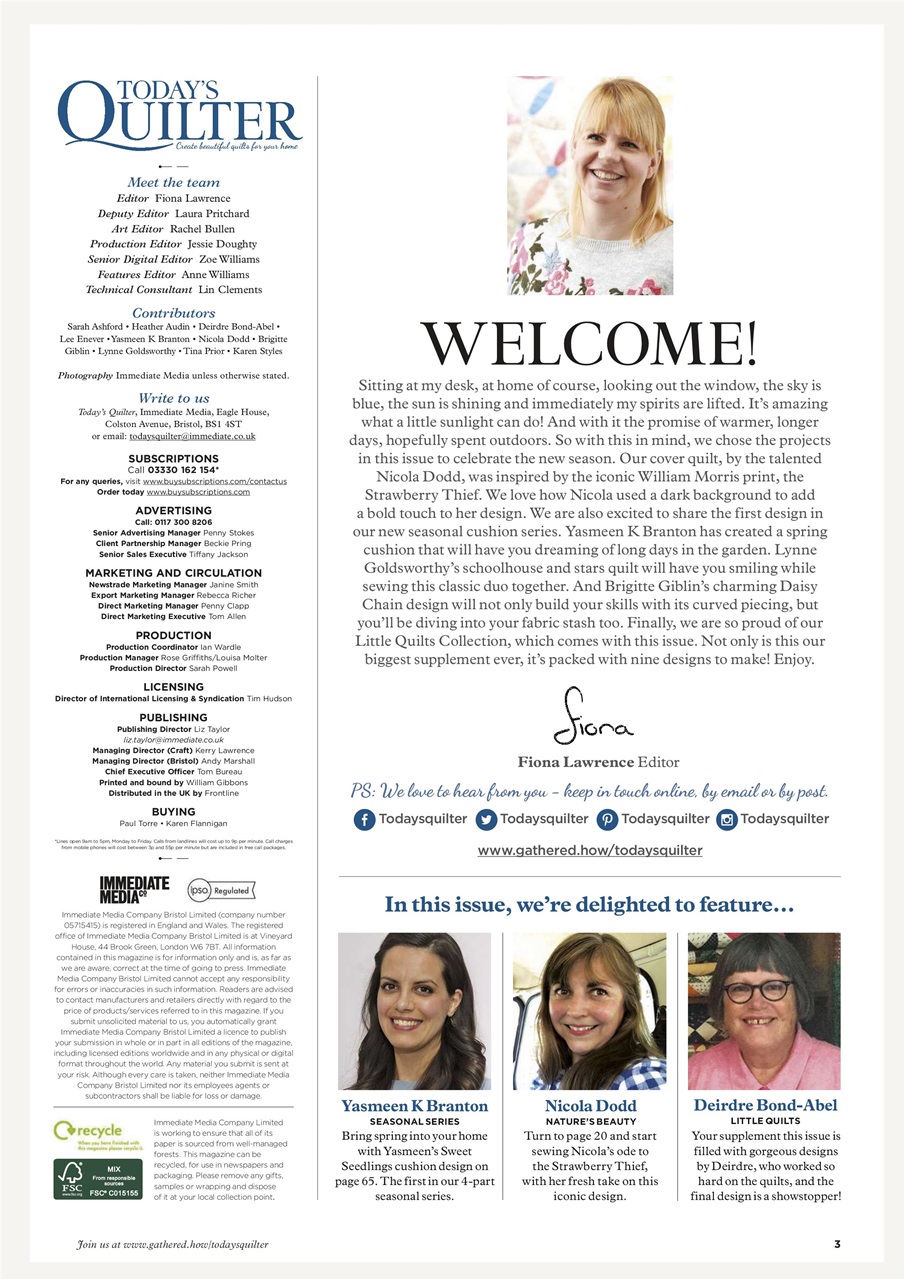 Today’s Quilter Preview Pages